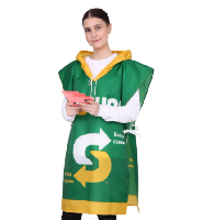 Накидка из оксфорда с капюшоном 62х95 см, с полной запечаткой