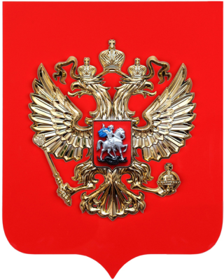 Герб РФ уличный 59х70 см, металлонапыление