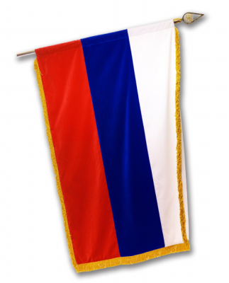 Знамя РФ двухстороннее 100х150 см. с бахромой