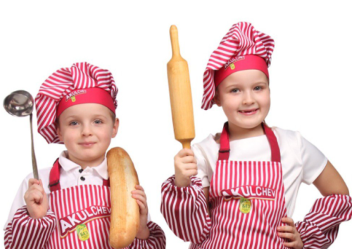 Колпак Ваниль поварской детский, с полной запечаткой